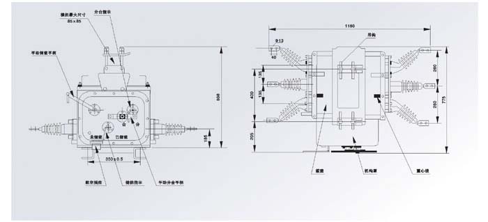 ZW20-12G/630-20真空断路器结构